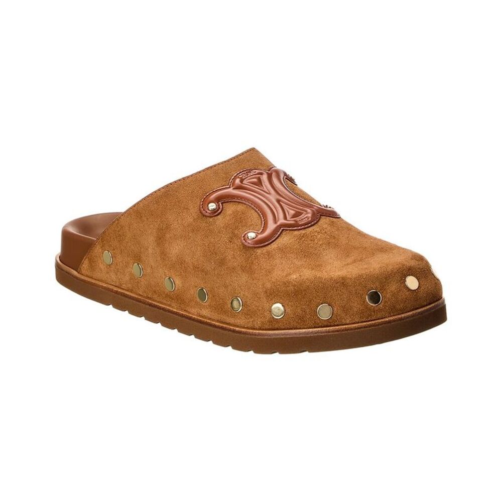 Celine Pitea Suede Clog, Brown